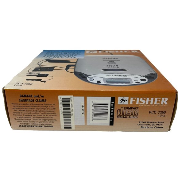 New Vintage‎ Fisher PCD-7350 Portable CD Compact Disc Player Slim Profile - Picture 14 of 14